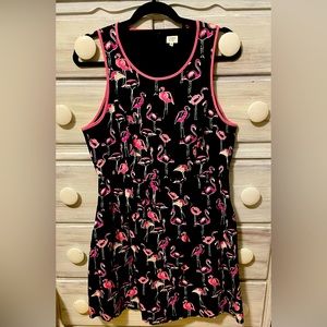 Like new condition crown and ivy fun flamingo print dress!